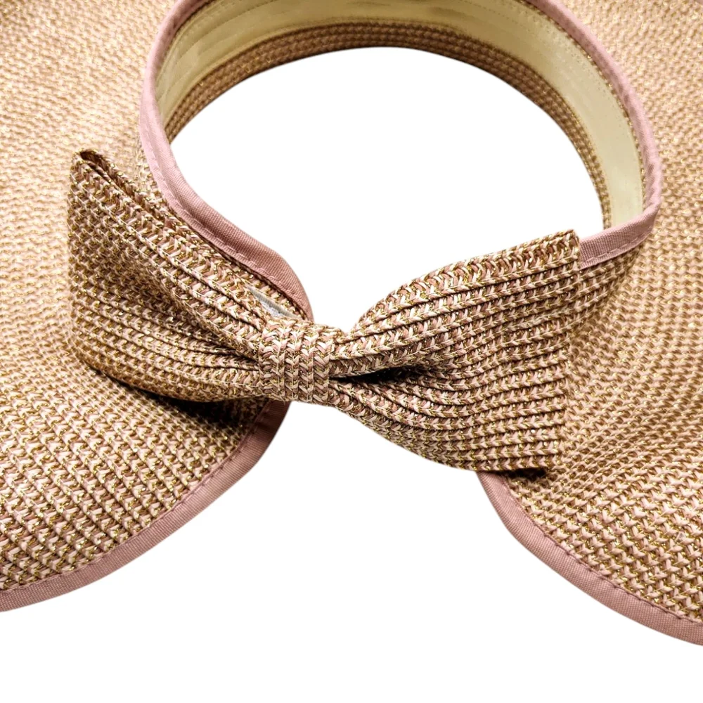 David & Young PONYFLO Bow Sun Hat – Tan & Pink | OSFM